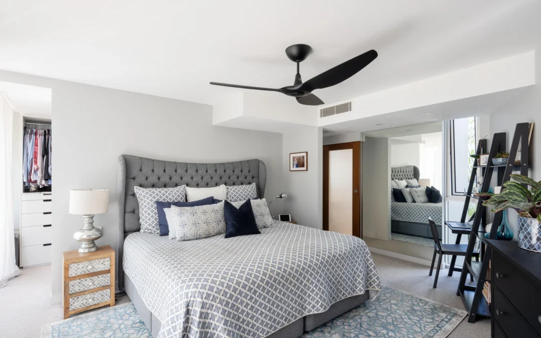 Ceiling fan in the bedroom