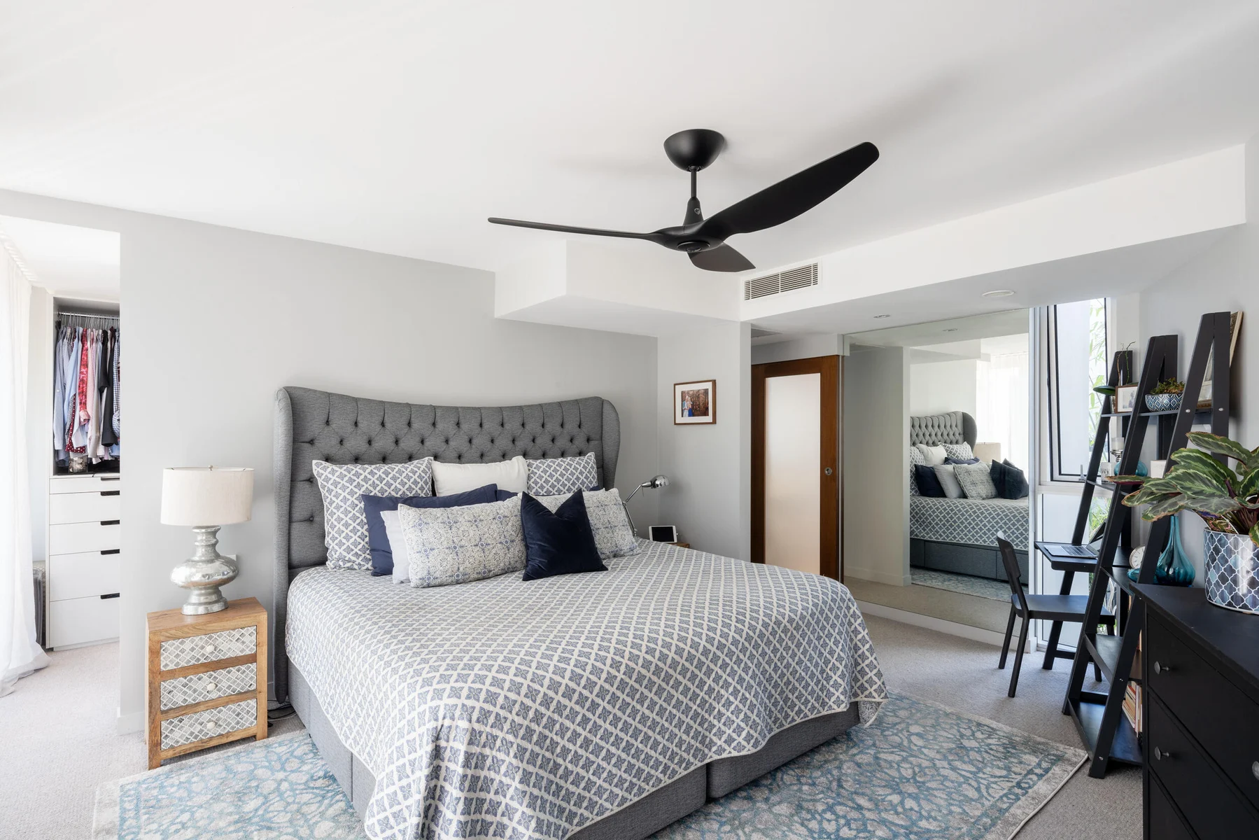 Ceiling fan in the bedroom