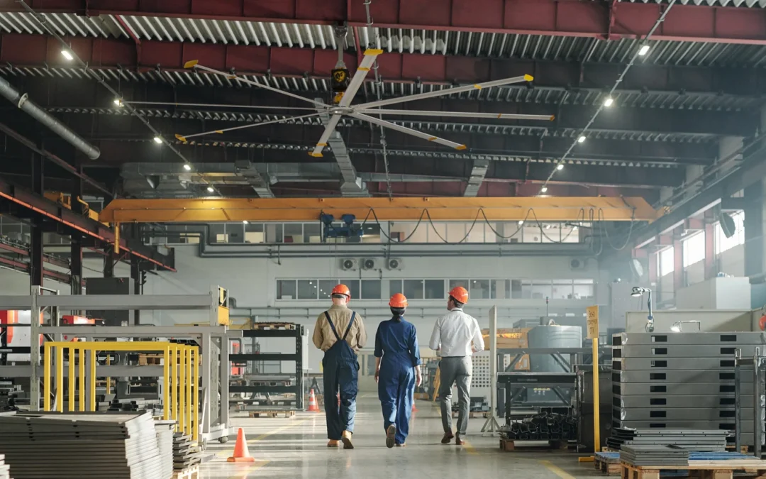 Three men exploring HVLS Fans