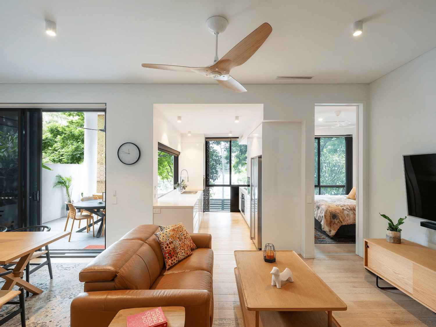 Brown indoor ceiling fan 