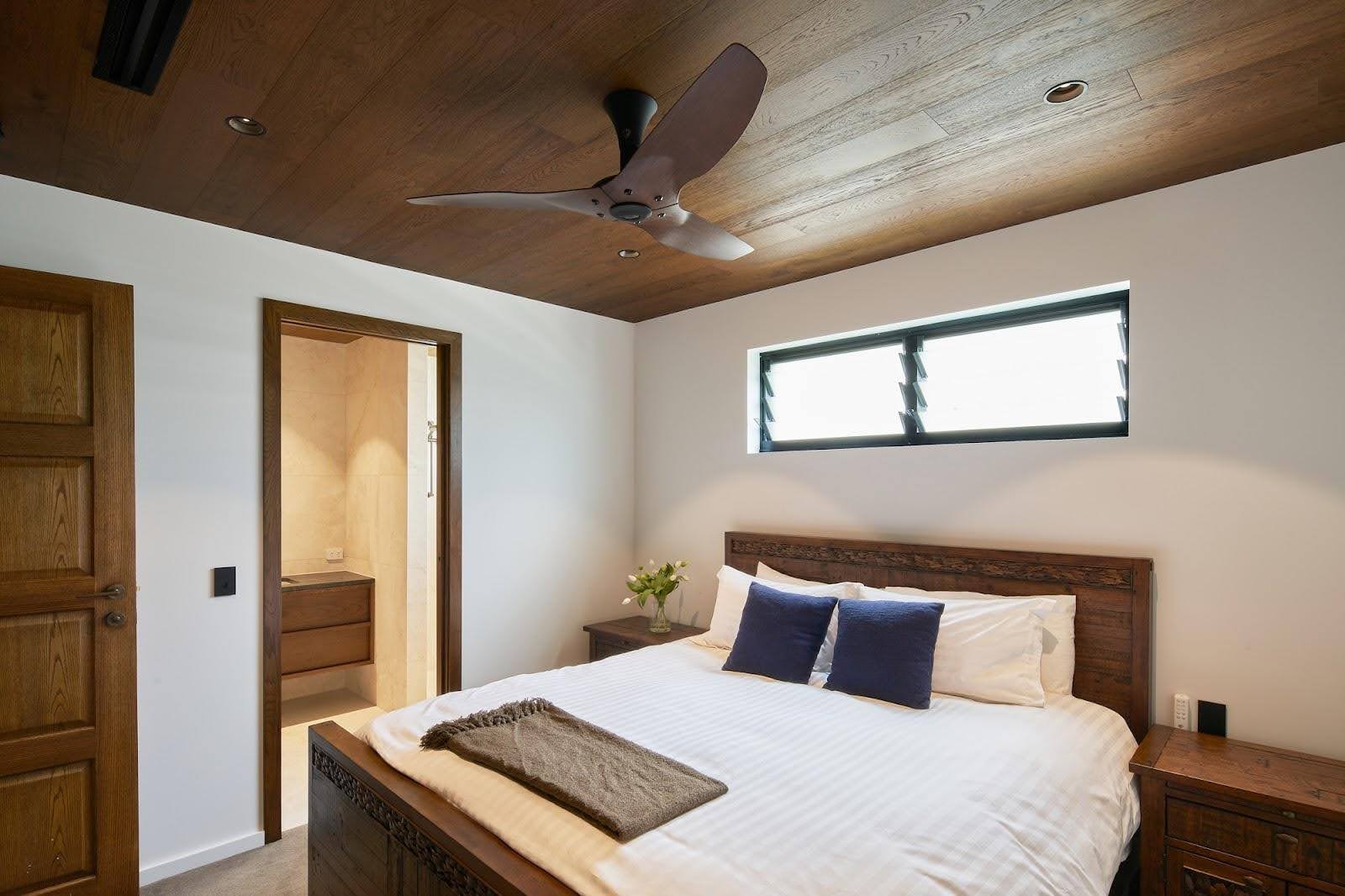 Brown Ceiling Fan in the bedroom