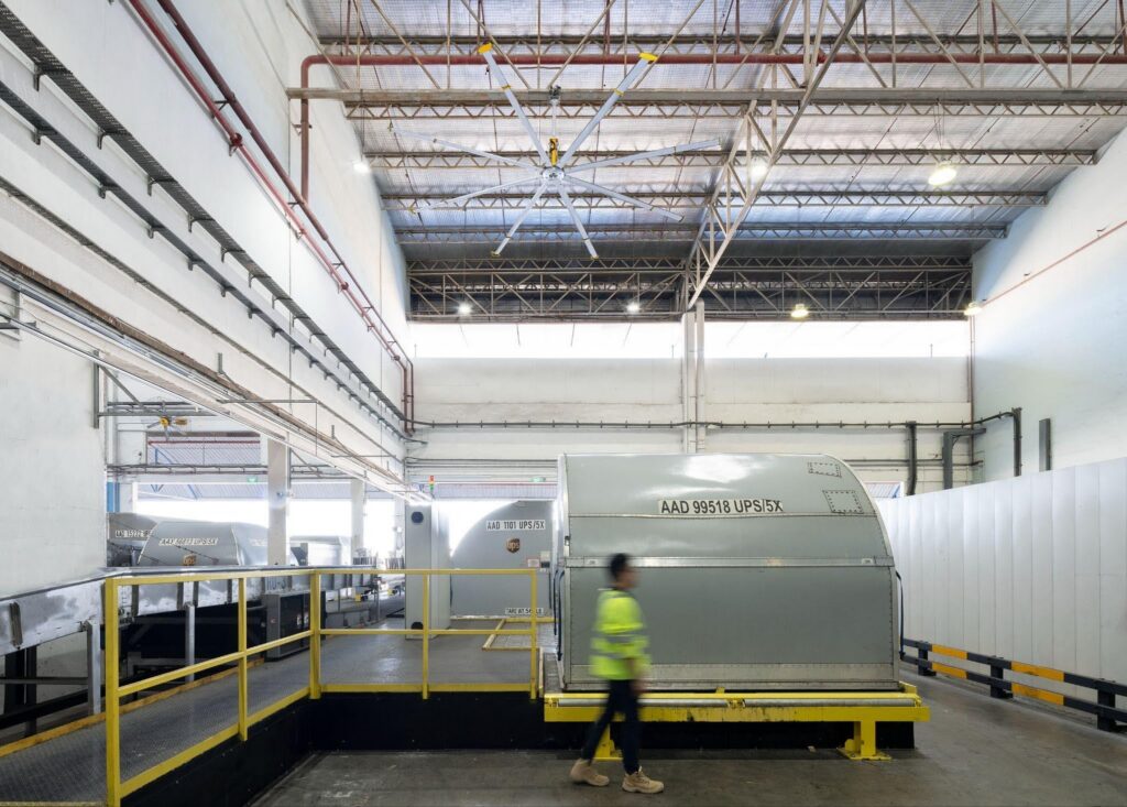 A big ass fan in an industrial setting